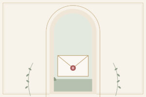 A sealed letter on a table