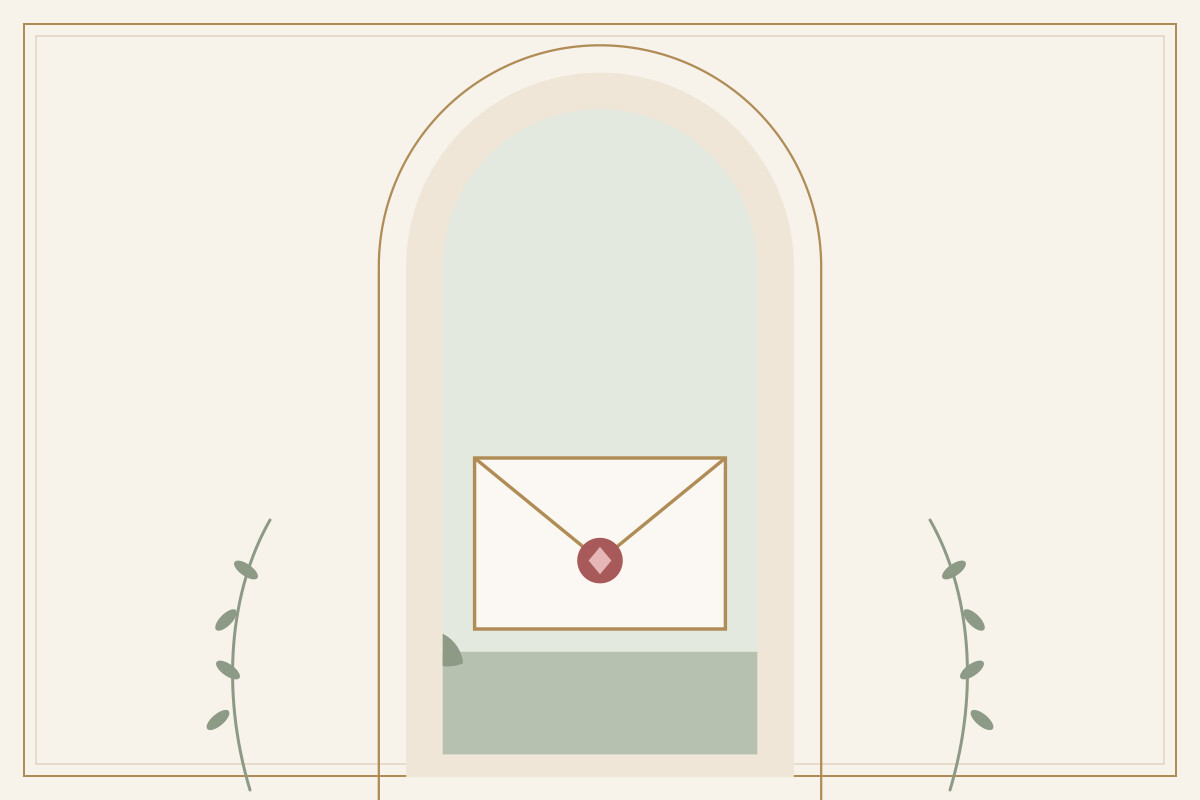 A sealed letter on a table