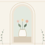 A white vase of soft flowers